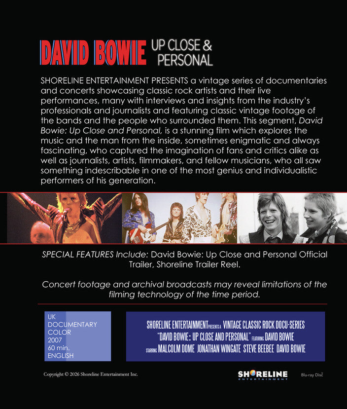 David Bowie: Up Close and Personal [Blu-ray] - Back Panel - 