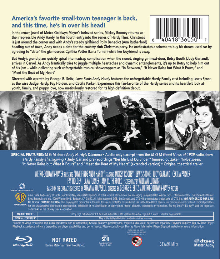 Love Finds Andy Hardy [Blu-ray] - Back Panel - 