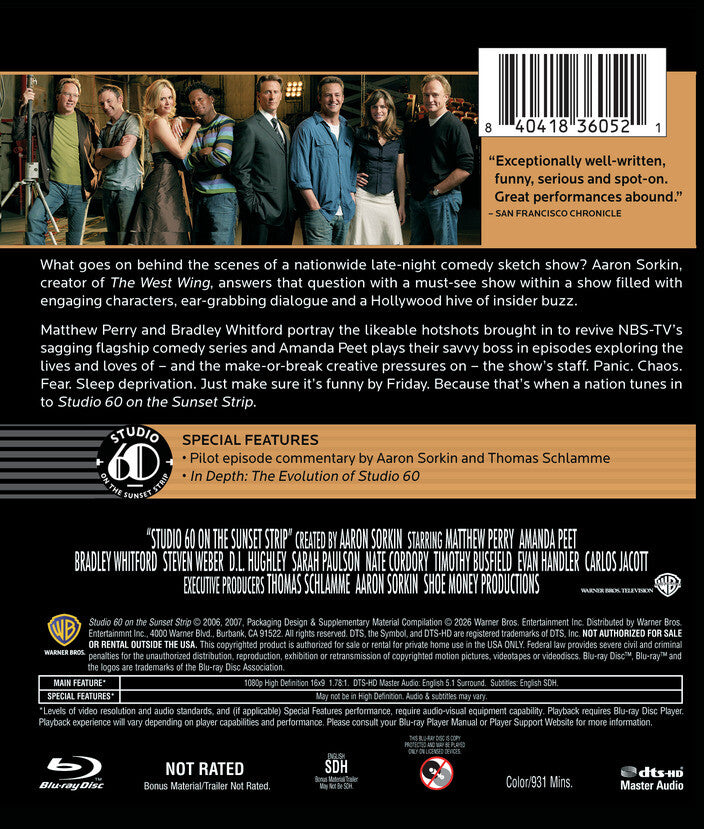 Studio 60 on the Sunset Strip: The Complete Series [Blu-ray] - Back Panel - 