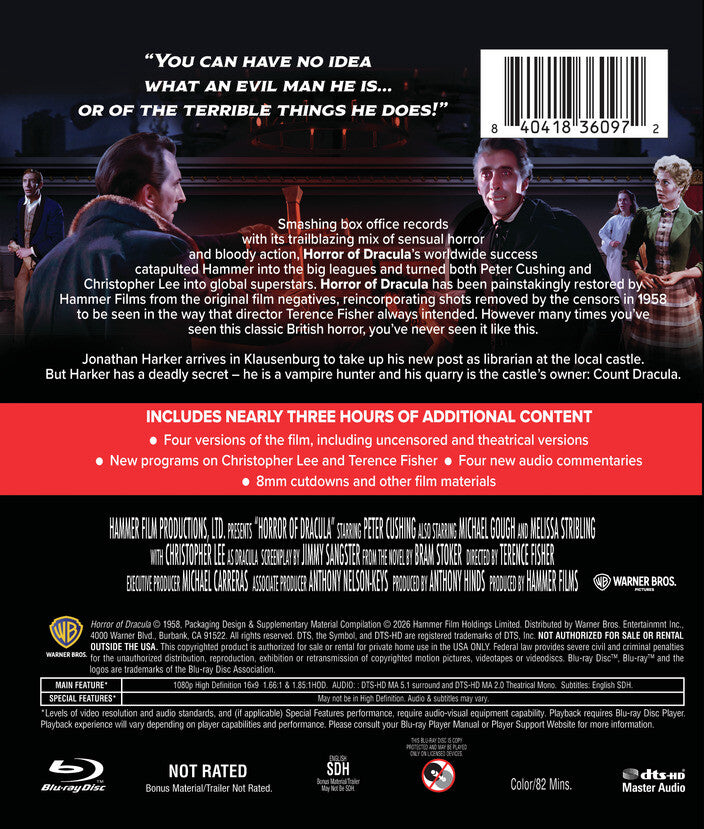 Horror of Dracula [Blu-ray] - Back Panel - 