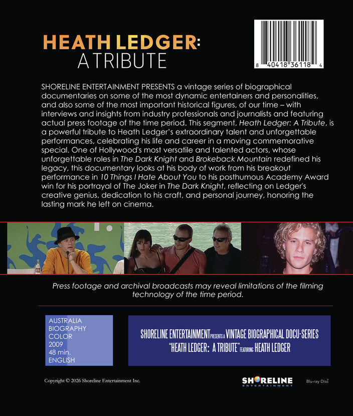 Heath Ledger: A Tribute [Blu-ray] - Back Panel - 