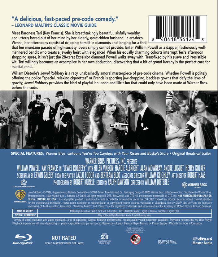 Jewel Robbery [Blu-ray] - Back Panel - 