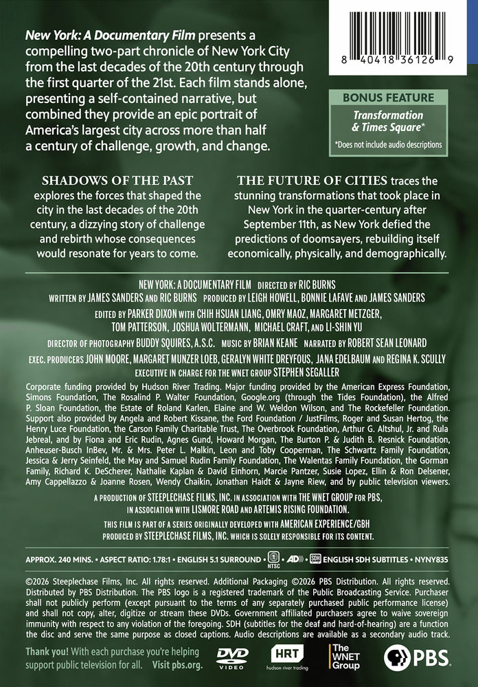 New York: A Documentary Film - Back Panel - 