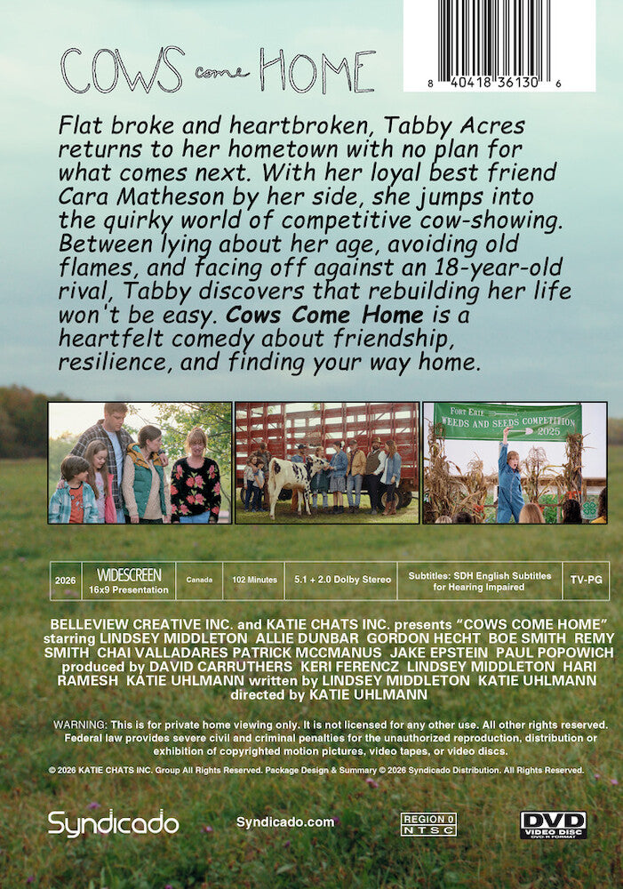 Cows Come Home (INSTITUTION COPY with limited public performance rights) - Back Panel - 