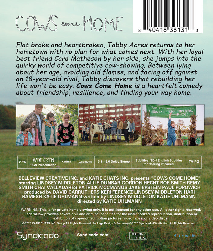 Cows Come Home (INSTITUTION COPY with limited public performance rights) [Blu-ray] - Back Panel - 
