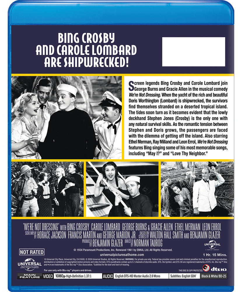 We're Not Dressing [Blu-ray] - Back Panel - 
