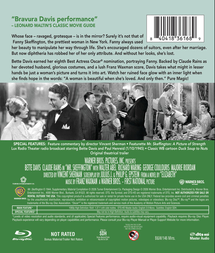 Mr. Skeffington [Blu-ray] - Back Panel - 