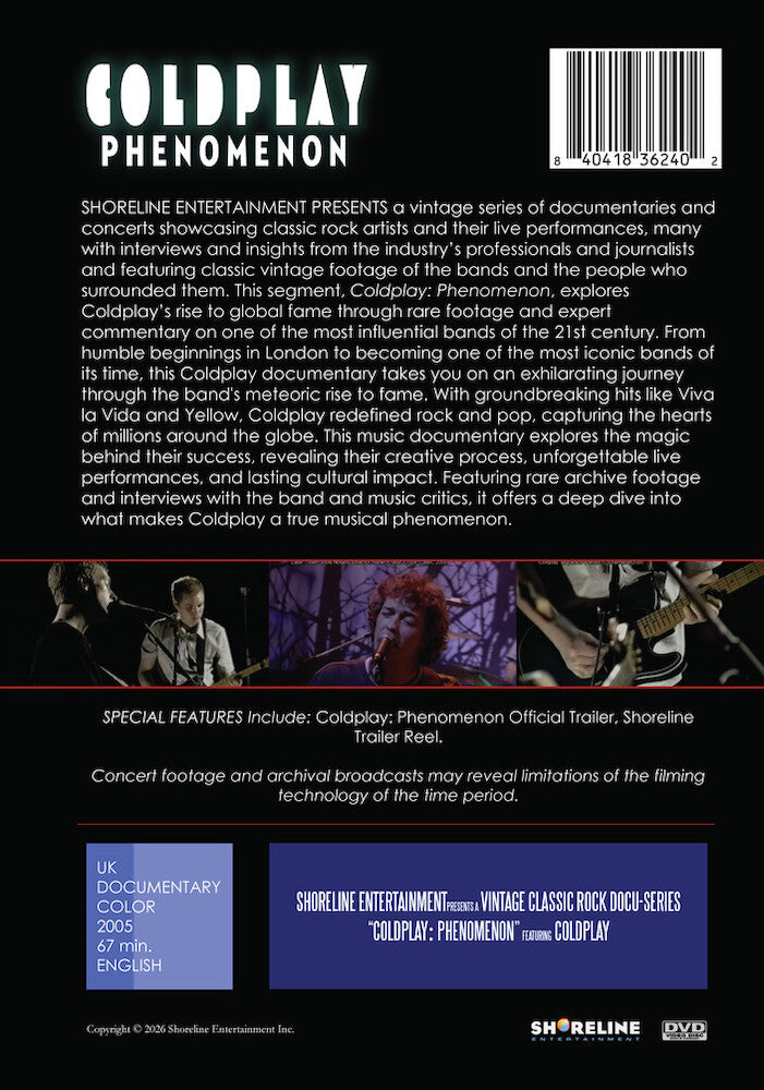 Coldplay: Phenomenon - Back Panel - 