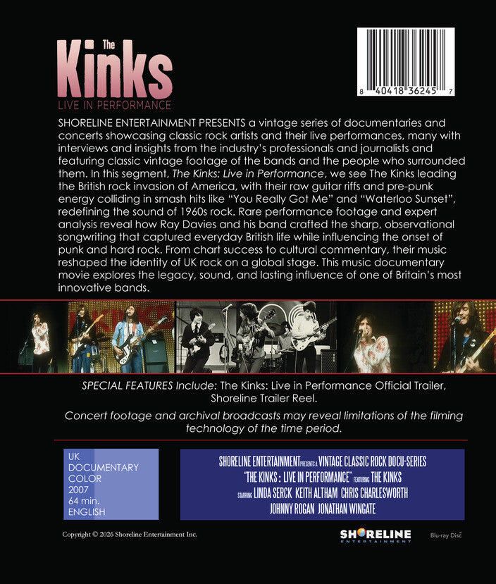 The Kinks: Live in Performance [Blu-ray] - Back Panel - 
