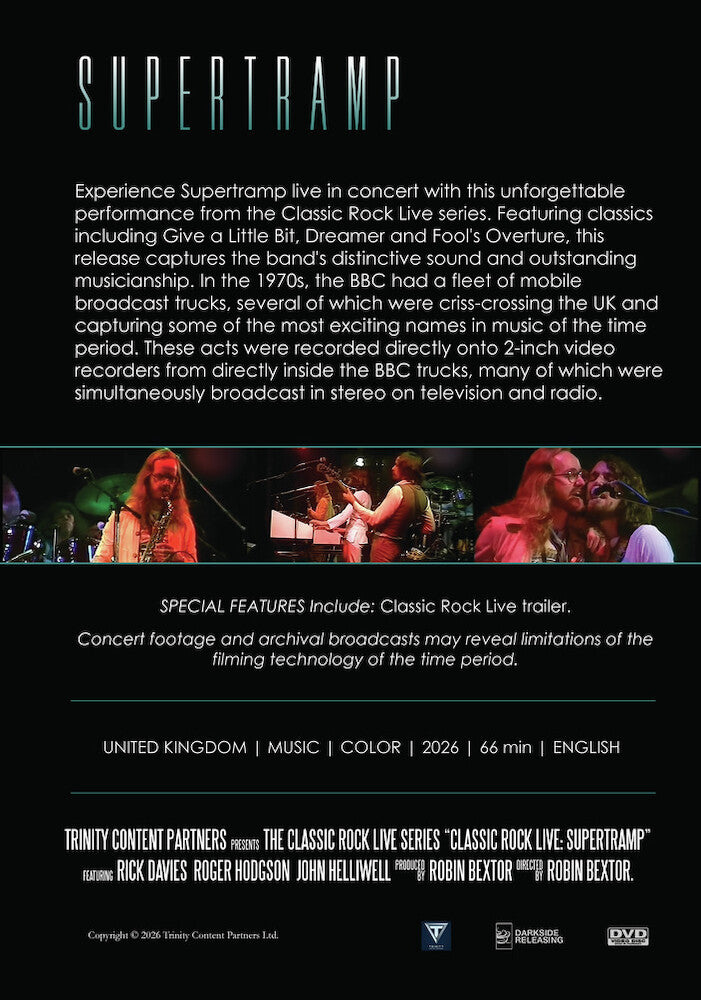 Classic Rock Live: Supertramp - Back Panel - 