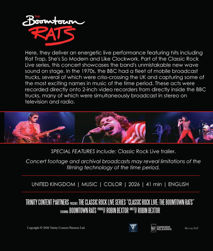 Classic Rock Live: The Boomtown Rats [Blu-ray] - Back Panel - 