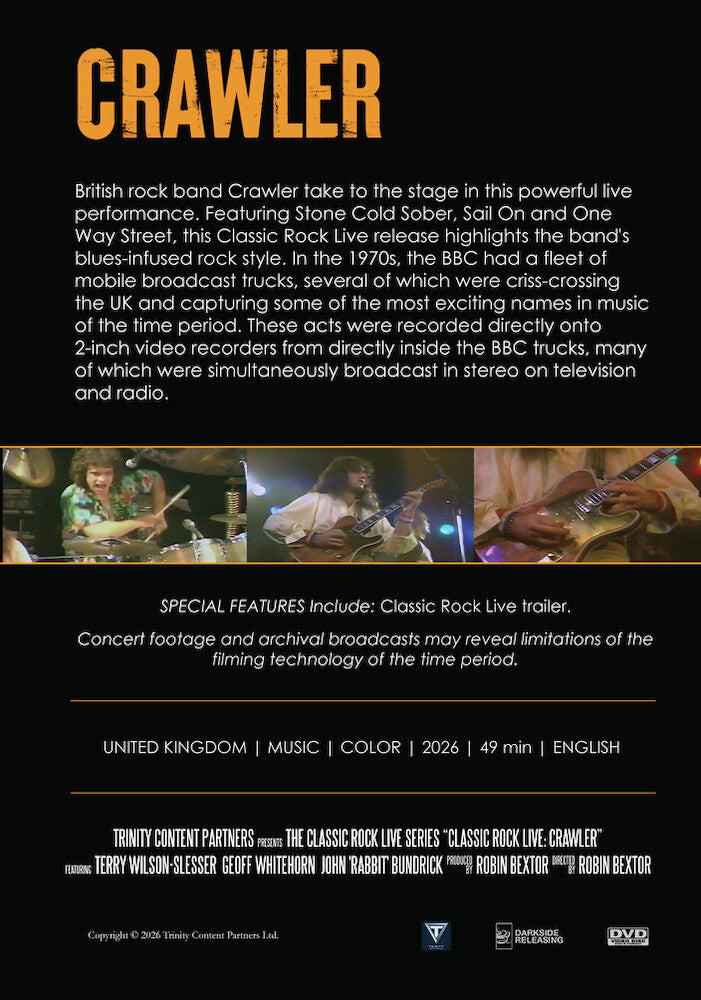 Classic Rock Live: Crawler - Back Panel - 