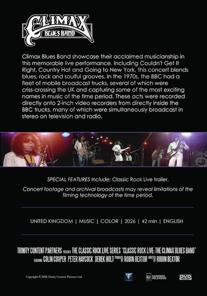 Classic Rock Live: The Climax Blues Band - Back Panel - 