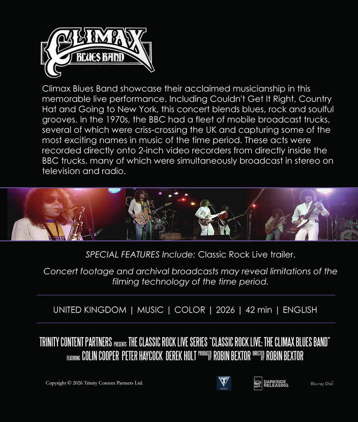 Classic Rock Live: The Climax Blues Band [Blu-ray] - Back Panel - 