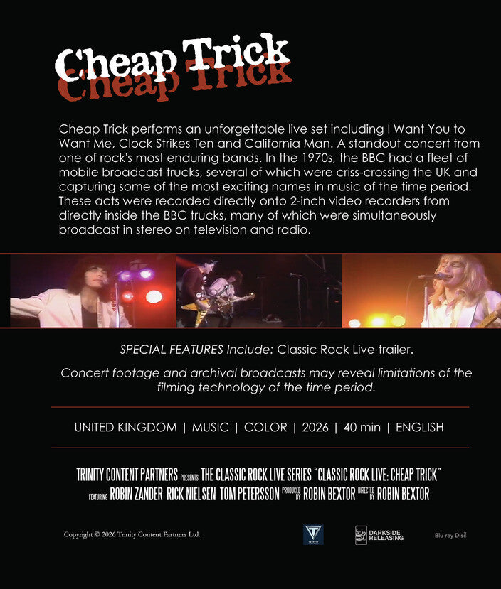 Classic Rock Live: Cheap Trick [Blu-ray] - Back Panel - 