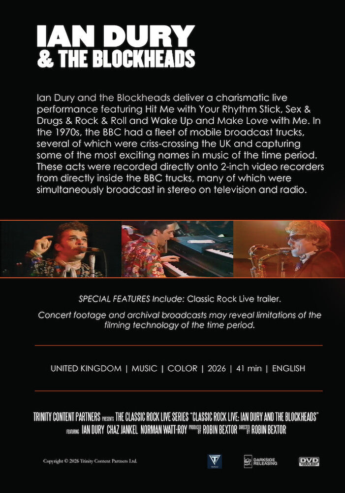 Classic Rock Live: Ian Dury and the Blockheads - Back Panel - 