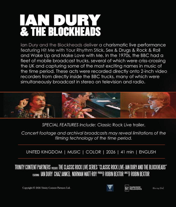 Classic Rock Live: Ian Dury and the Blockheads [Blu-ray] - Back Panel - 