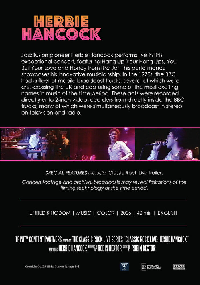 Classic Rock Live: Herbie Hancock - Back Panel - 