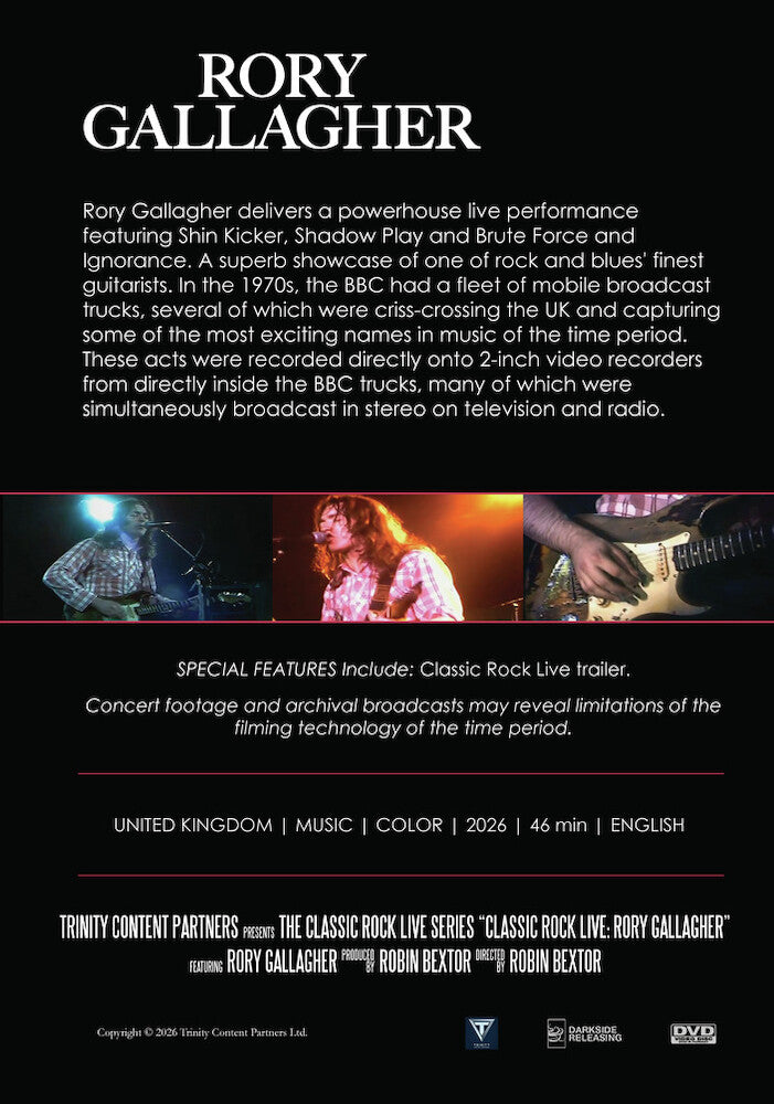 Classic Rock Live: Rory Gallagher - Back Panel - 
