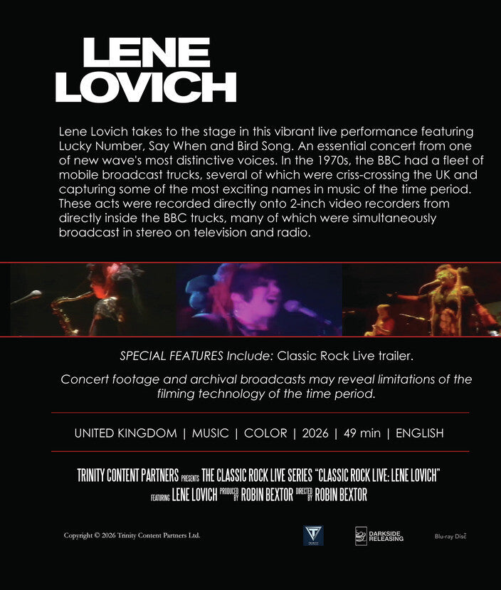 Classic Rock Live: Lene Lovich [Blu-ray] - Back Panel - 