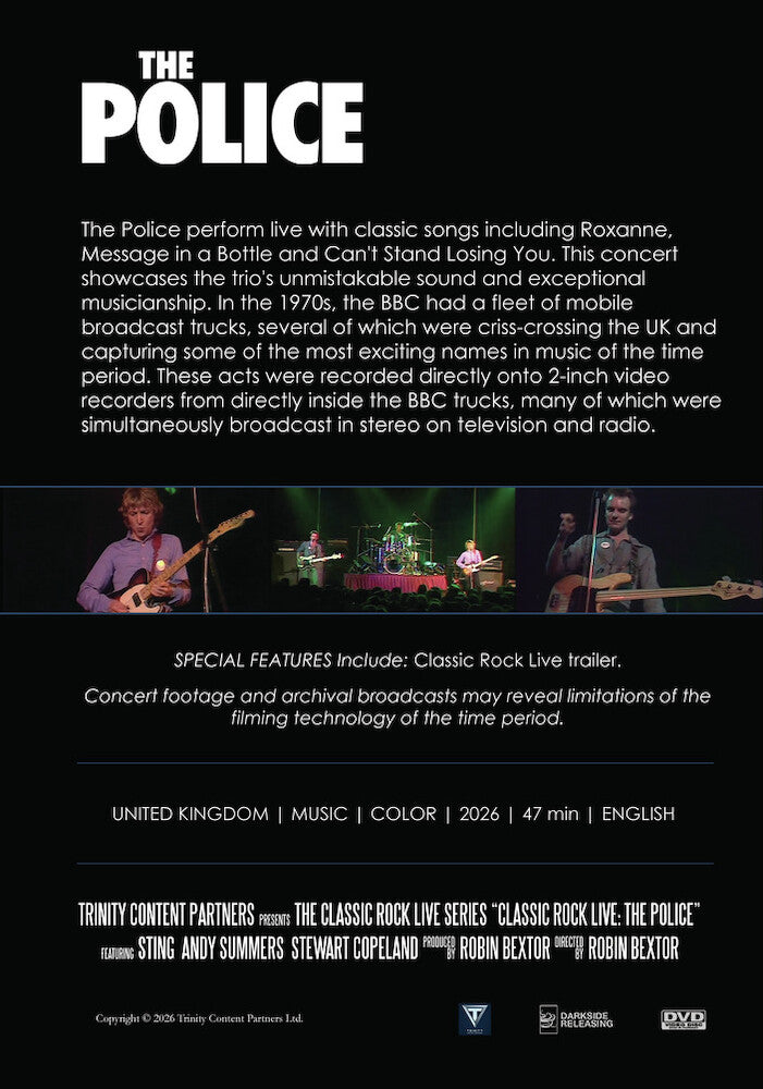 Classic Rock Live: The Police - Back Panel - 