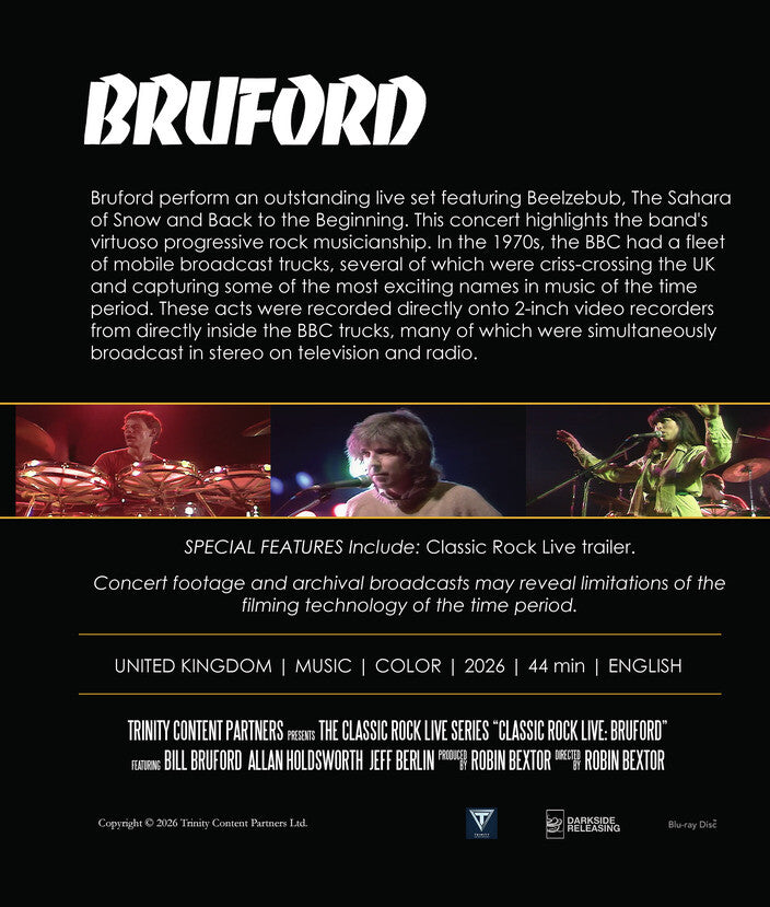Classic Rock Live: Bruford [Blu-ray] - Back Panel - 