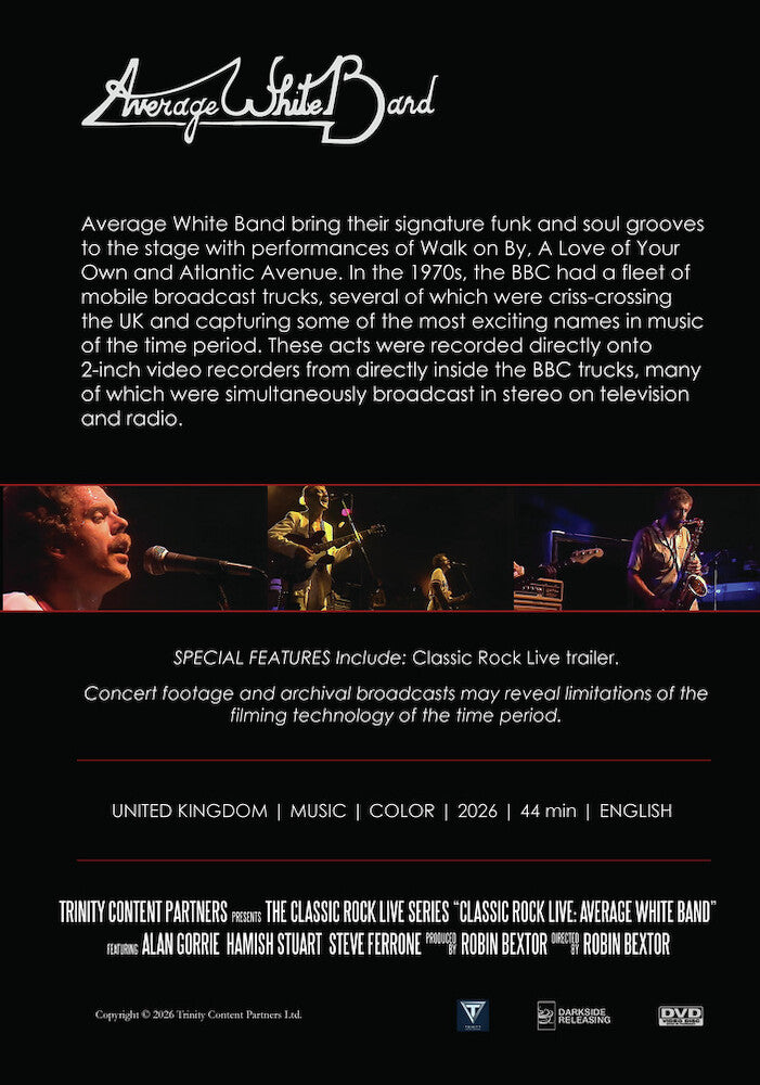 Classic Rock Live: Average White Band - Back Panel - 