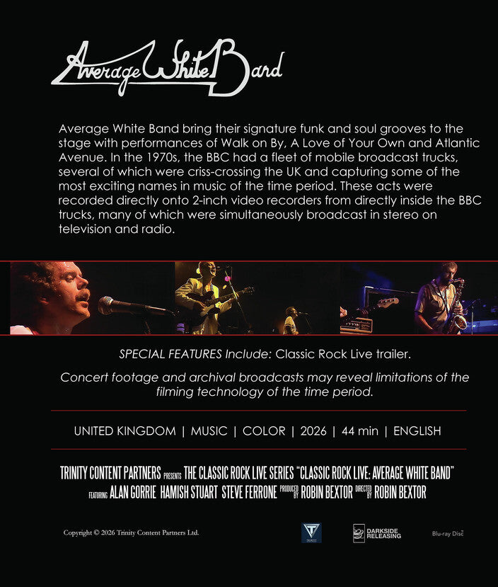 Classic Rock Live: Average White Band [Blu-ray] - Back Panel - 