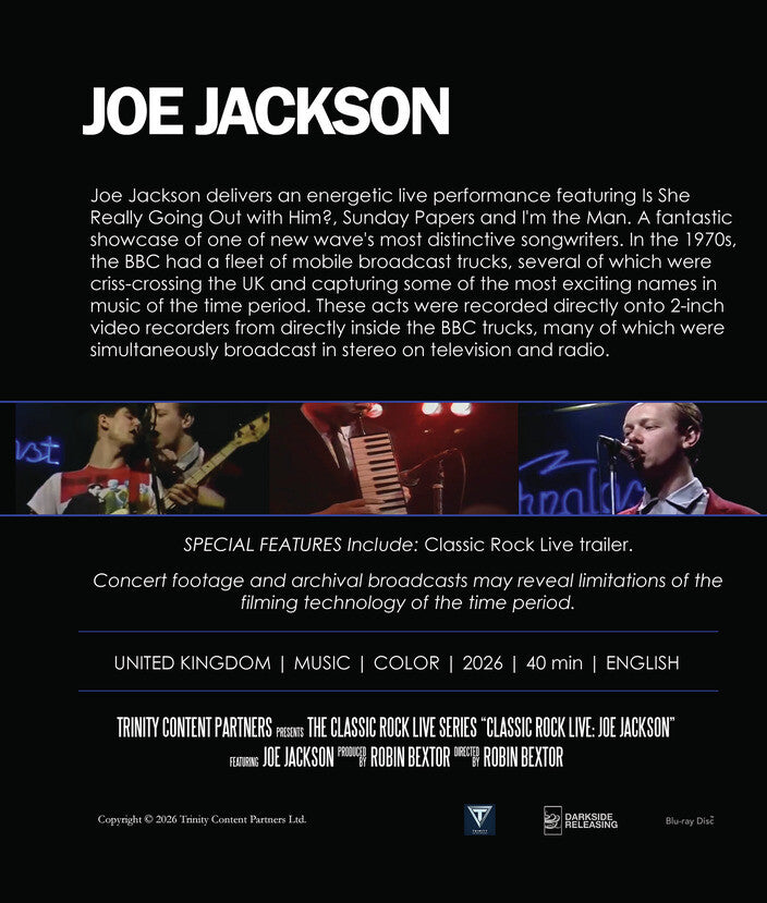 Classic Rock Live: Joe Jackson [Blu-ray] - Back Panel - 