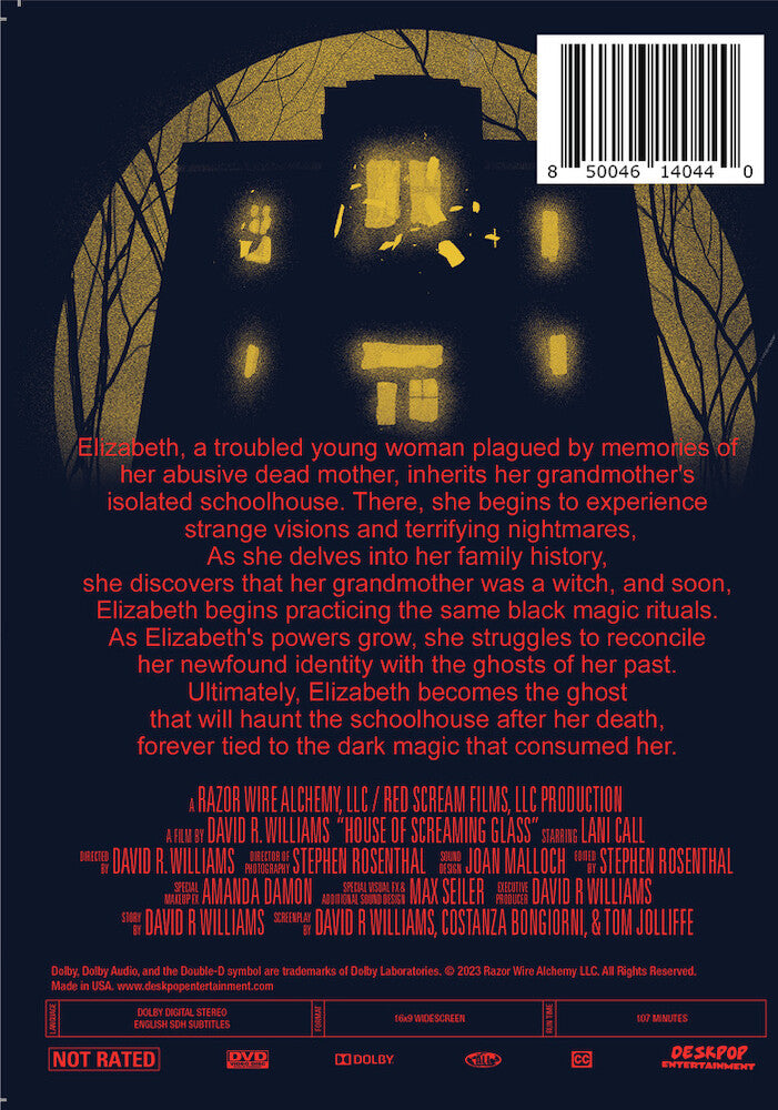 house of screaming glass - Back Panel - DVD