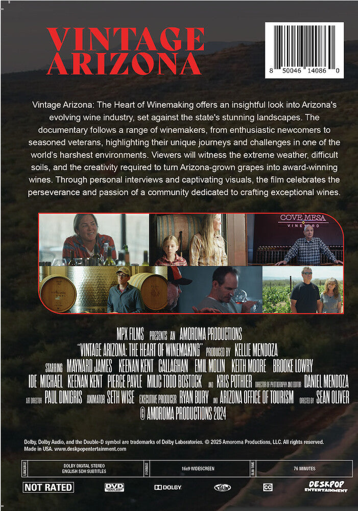 vintage arizona: the heart of winemaking - Back Panel - DVD