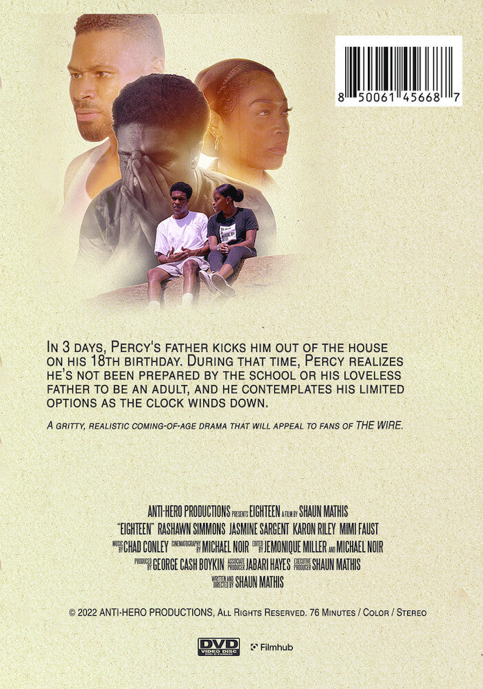 eighteen - Back Panel - DVD