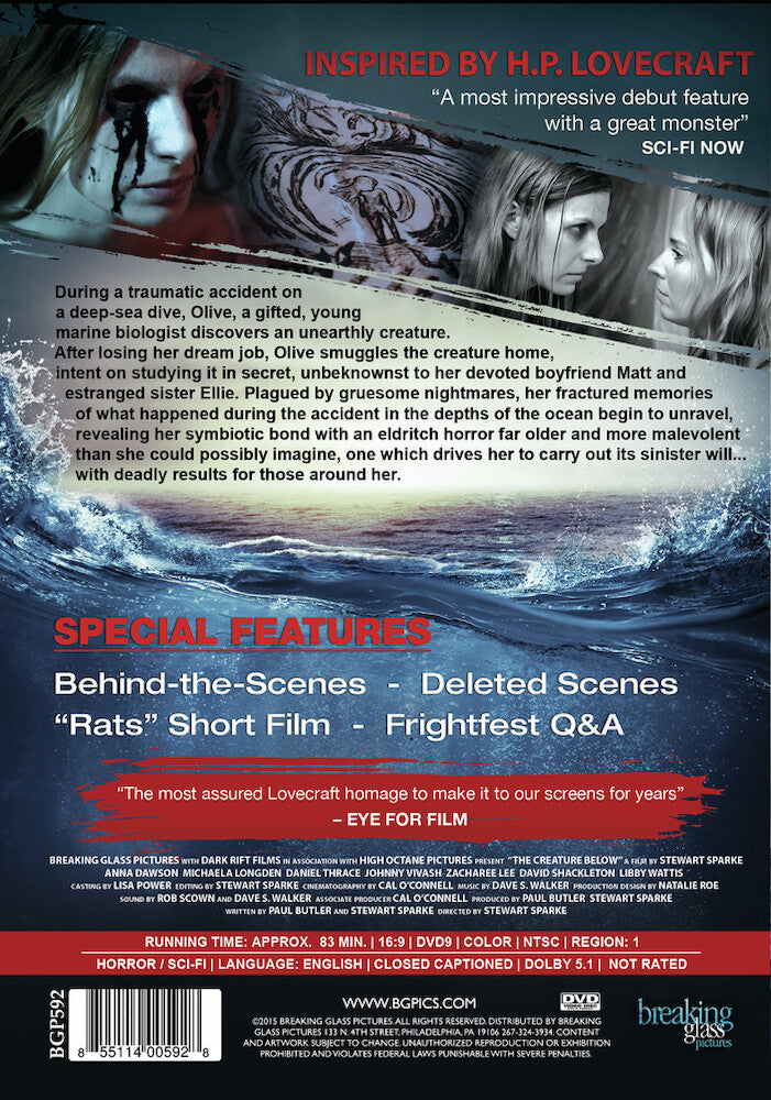 the creature below - Back Panel - DVD