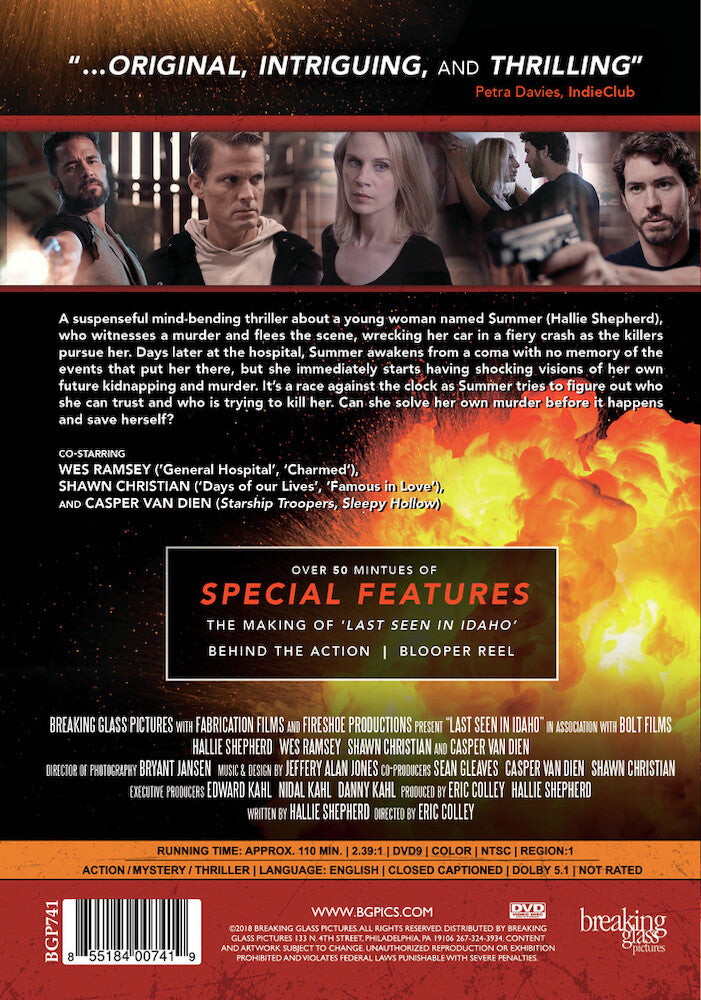 last seen in idaho - Back Panel - DVD