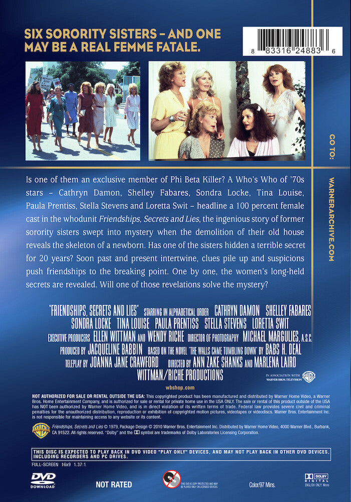 friendships, secrets, lies - Back Panel - DVD