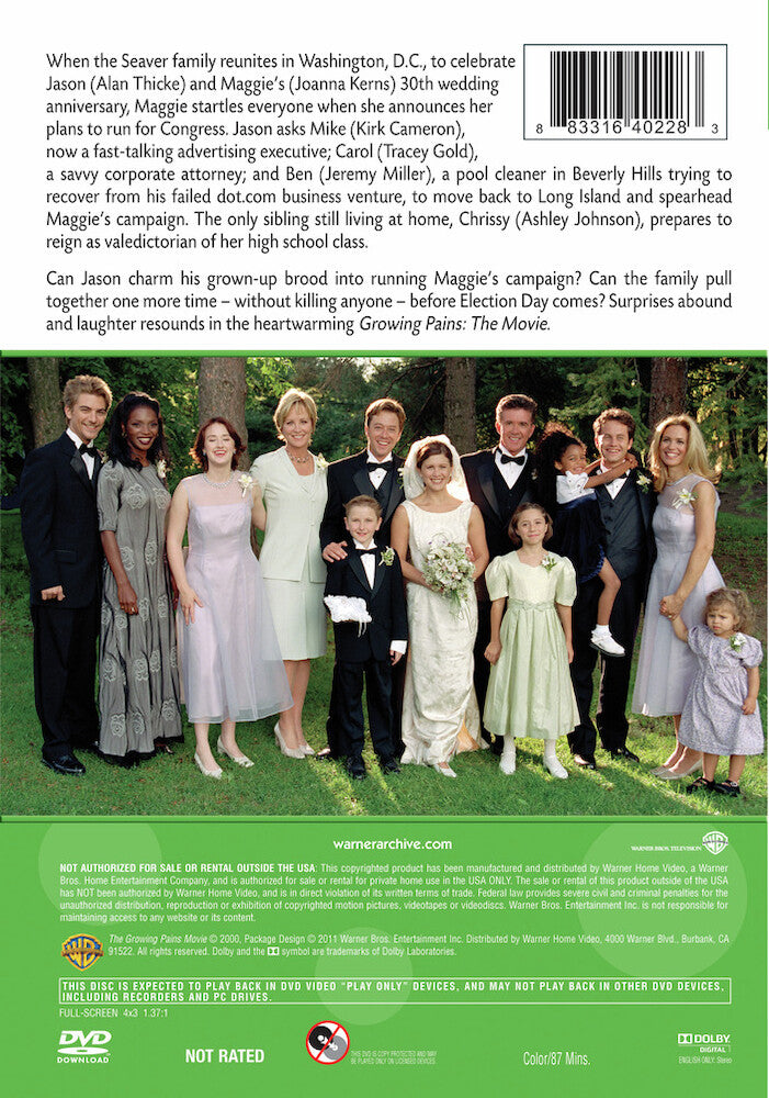 growing pains the movie - Back Panel - DVD