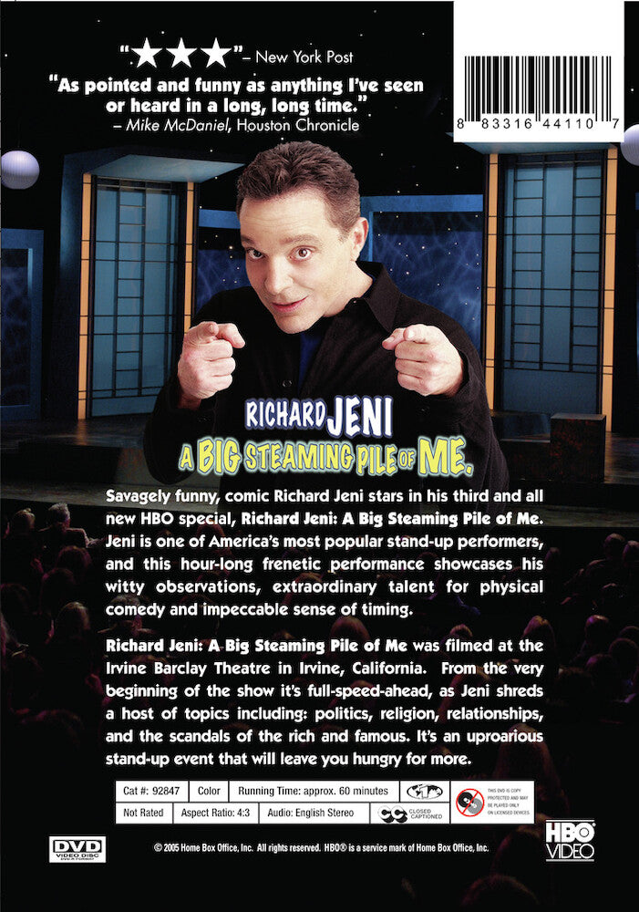 richard jeni: a big steaming pile of me - Back Panel - DVD