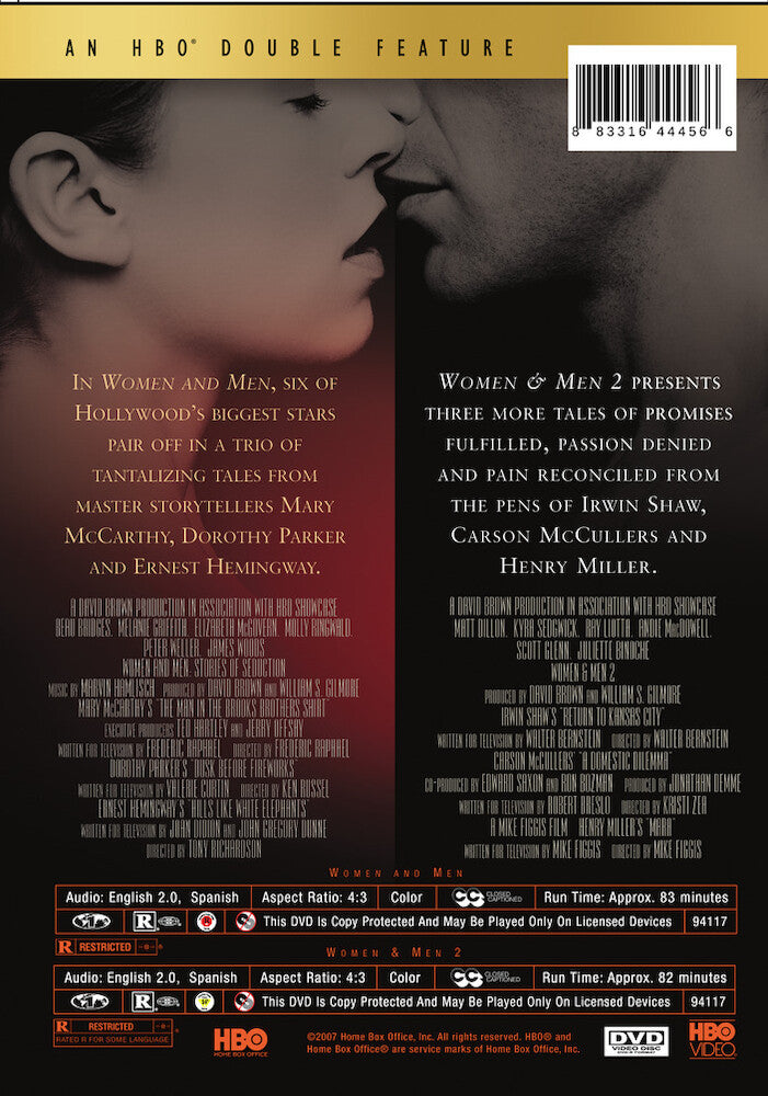 women & men double feature - Back Panel - DVD