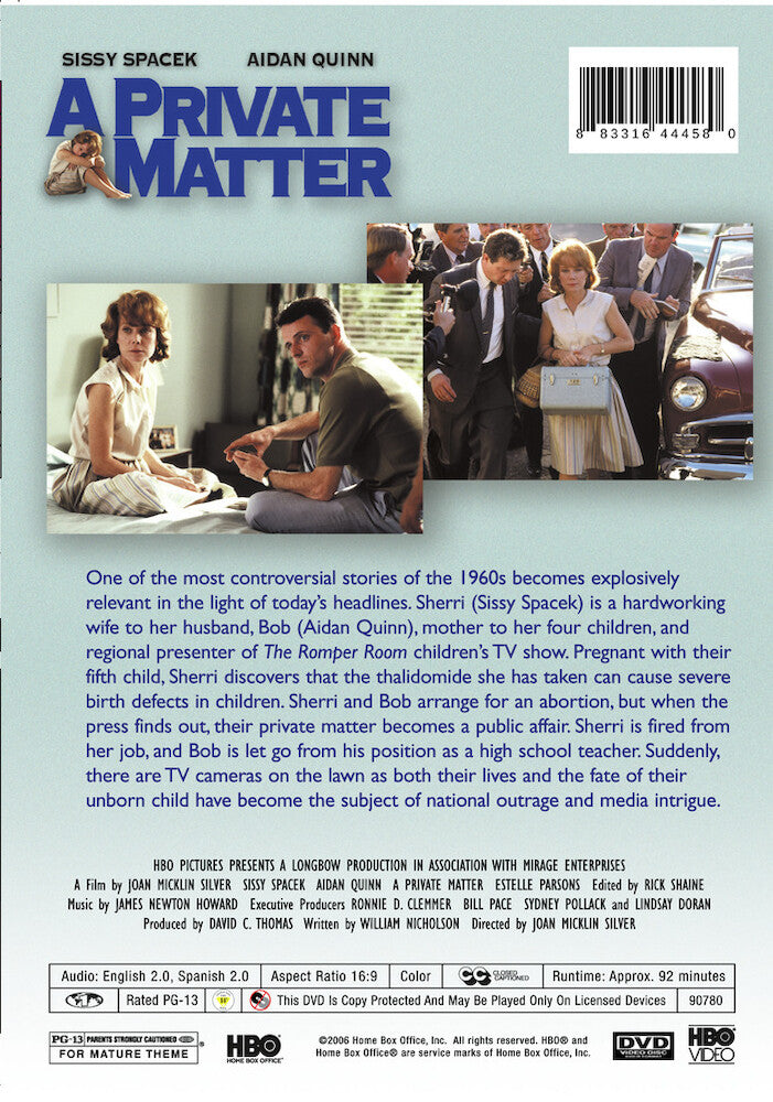 private matter, a - Back Panel - DVD