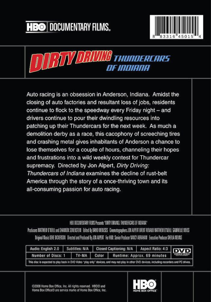 dirty driving: thundercars of indiana - Back Panel - DVD