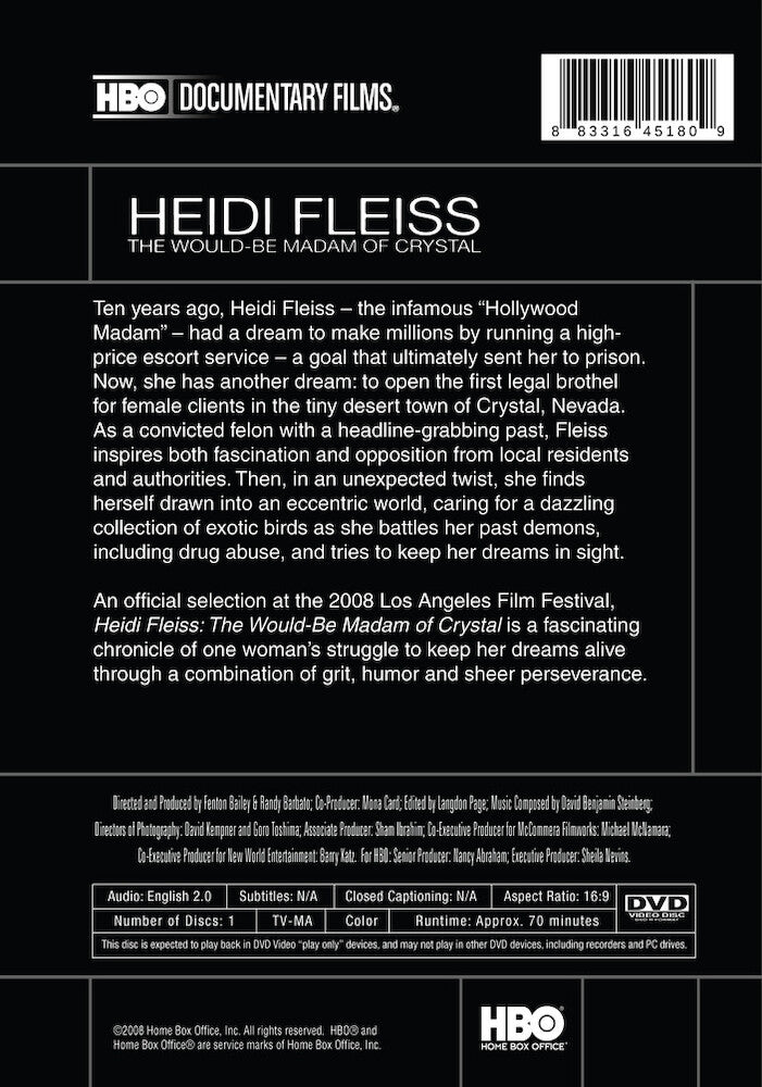 heidi fleiss: the would-be madam of crystal - Back Panel - DVD