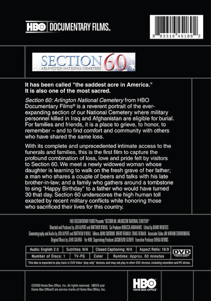 section 60: arlington national cemetery - Back Panel - DVD