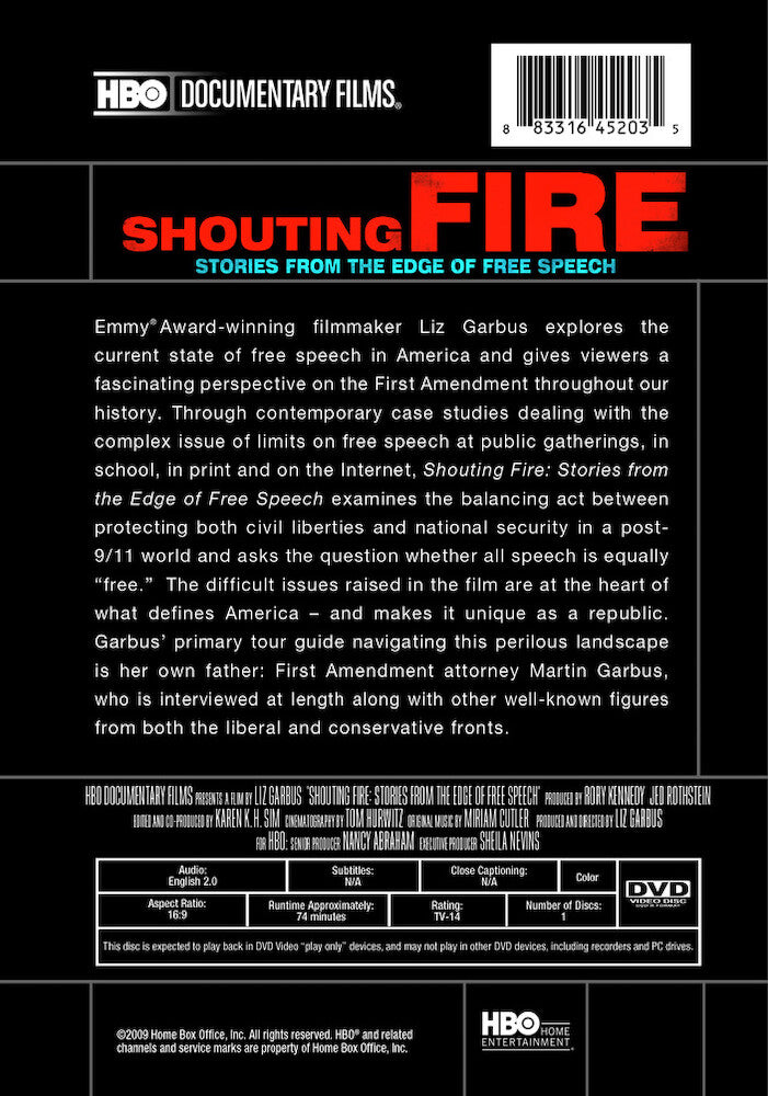 shouting fire: stories from the edge of free speech - Back Panel - DVD
