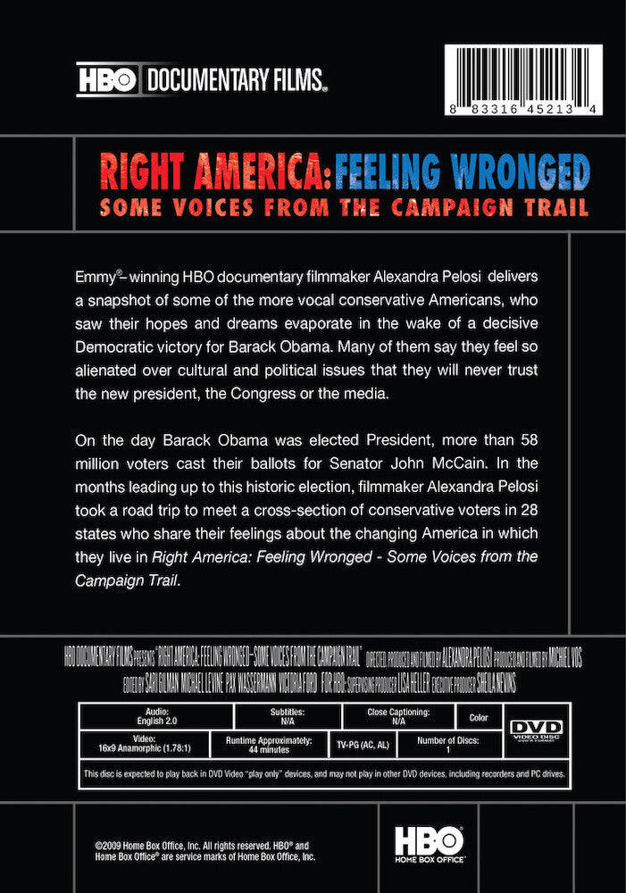 right america: feeling wronged- some voices from the campaign trail - Back Panel - DVD