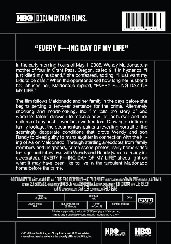 every f---ing day of my life (2010) - Back Panel - DVD