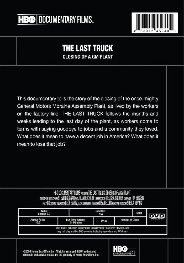the last truck: closing of a gm plant (2009 tv) - Back Panel - DVD