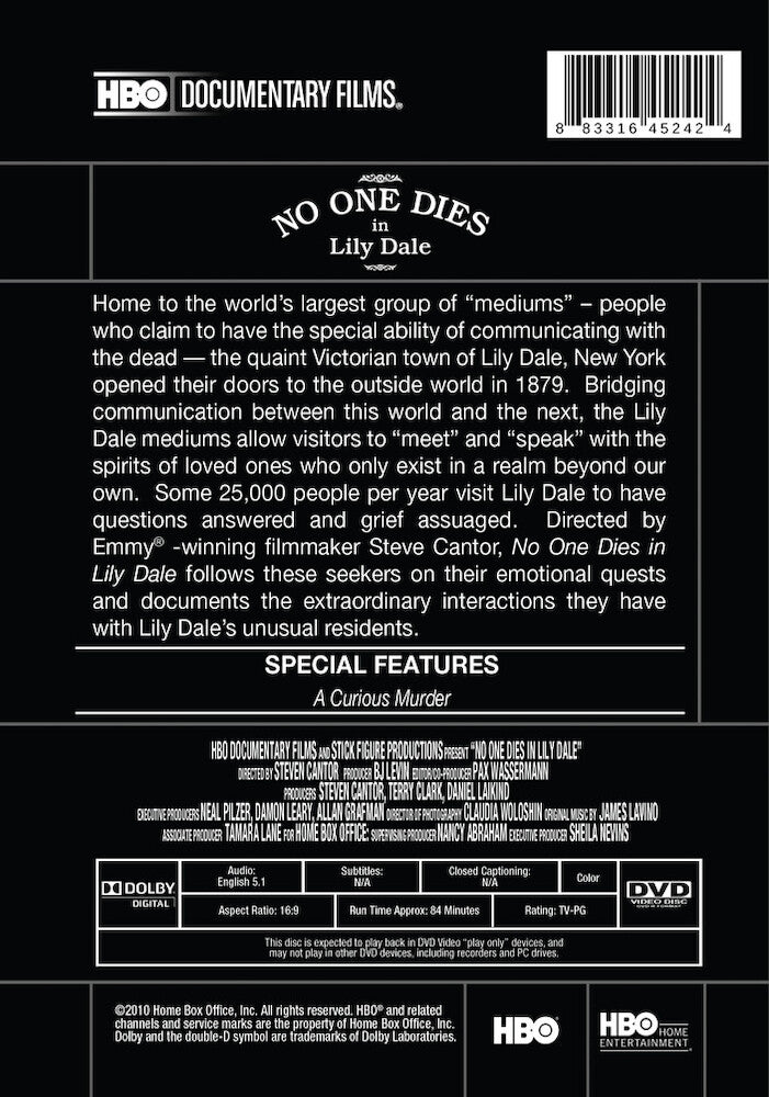 no one dies in lily dale (2010) - Back Panel - DVD