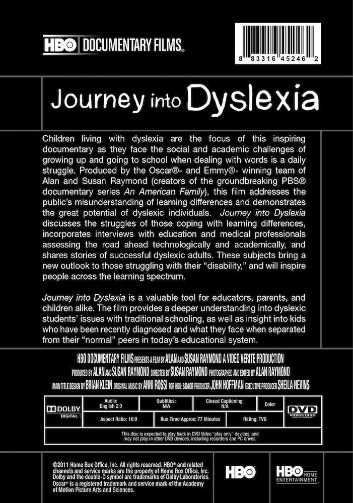 journey into dyslexia - Back Panel - DVD