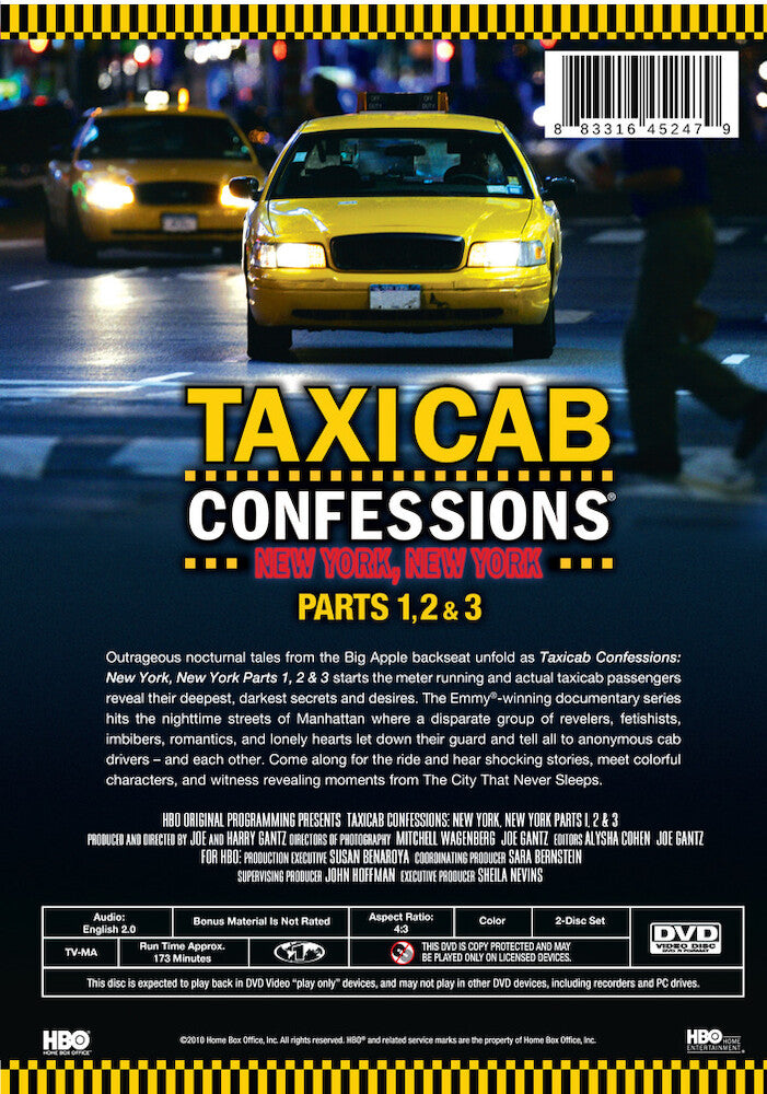 taxicab confessions: new york, new york parts 1, 2 & 3 - Back Panel - DVD