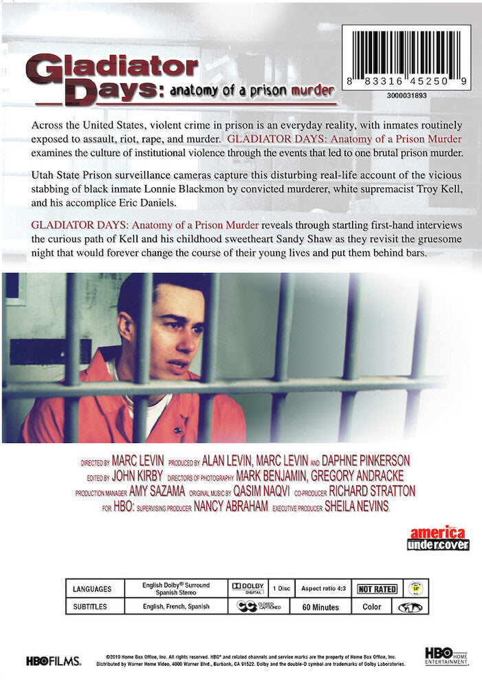 gladiator days: anatomy of a prison murder - Back Panel - DVD